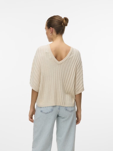 Barbados V Back Sweater (Oatmeal)