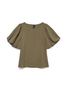 Malva Balloon Sleeve Blouse (Kalamata Olive)