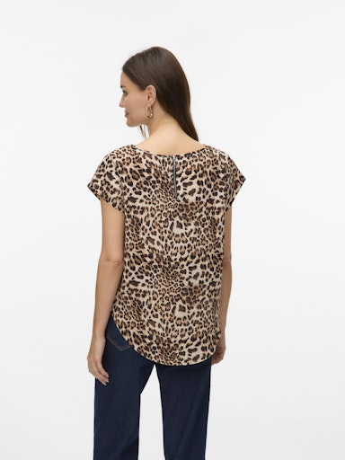 Sallie Printed Scoop Top (Animal Print)