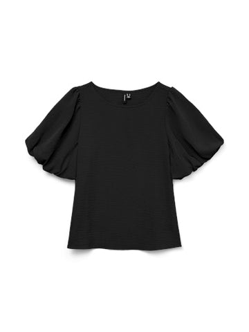 Malva Balloon Sleeve Blouse (Black)