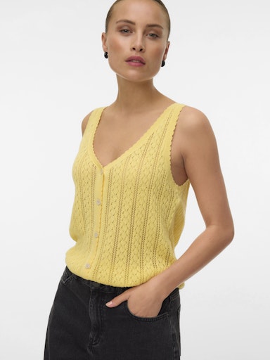 Lexie Button Down Knit Reversible Tank (Golden Haze)