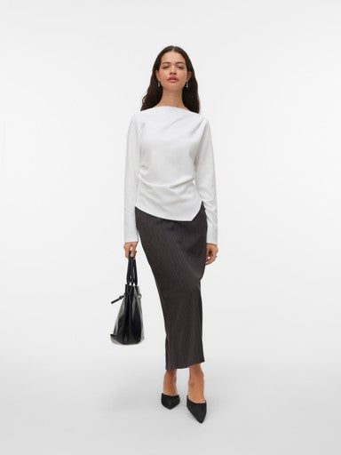 Mille Boatneck Asymmetrical Top (Bright White)