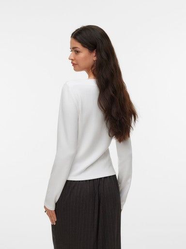 Mille Boatneck Asymmetrical Top (Bright White)