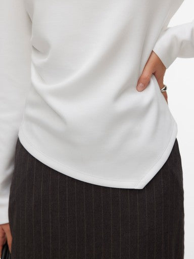 Mille Boatneck Asymmetrical Top (Bright White)