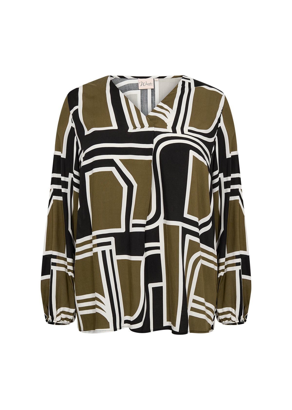 PLUS Natalie Blouse (Dark Olive Combi)