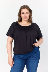 PLUS Stella Draped Top (Black)