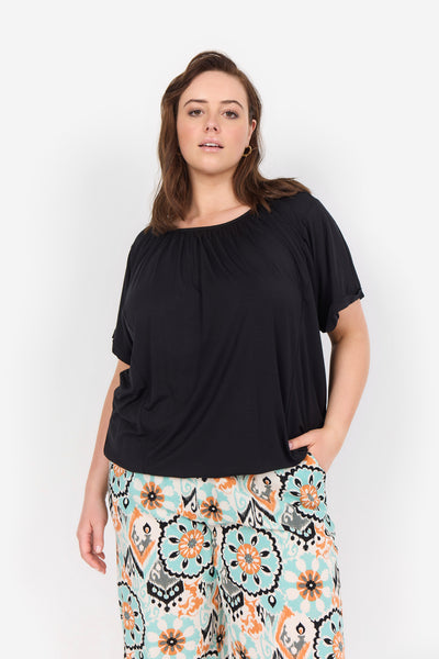 PLUS Stella Draped Top (Black)