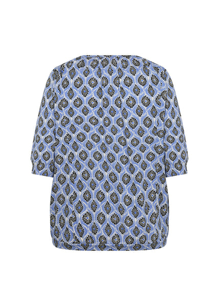 PLUS Viola 3/4 Sleeve Patterned Top (Ampore Blue)