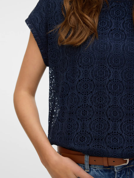 Maya Lace Top (Navy)
