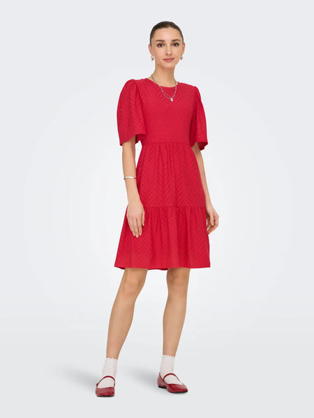 Carla Tiered Dress (Red)