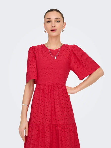 Carla Tiered Dress (Red)