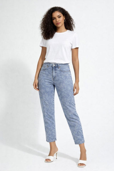Gigi Ankle Printed Denim Jeans