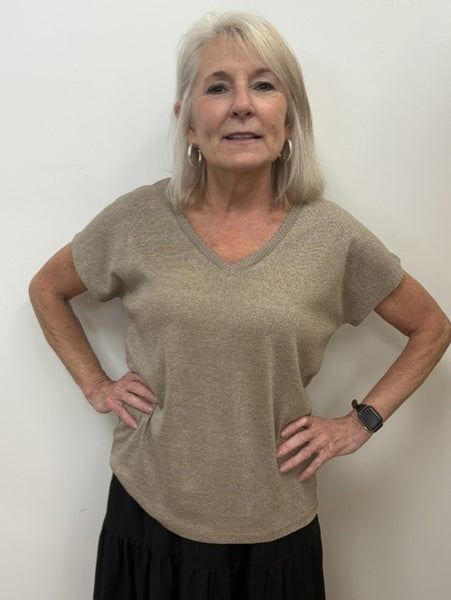 Dina Lurex Top (Latte Dusk)