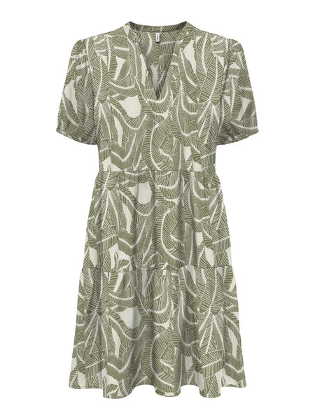 Thea Patterned Dress (Taupe)