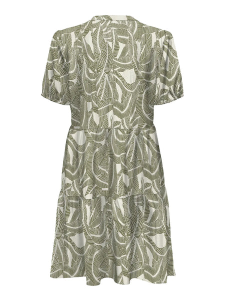 Thea Patterned Dress (Taupe)