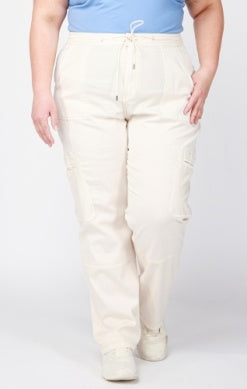 PLUS Nissa Cotton Blend Cargo Pant (Cream)