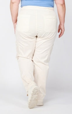 PLUS Nissa Cotton Blend Cargo Pant (Cream)
