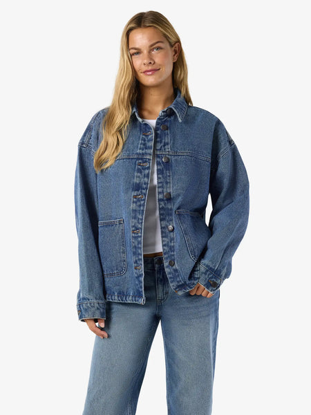 Kettie Denim Shacket (Mid Blue)