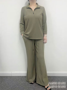 Marion Quarter Zip Top (Sage)