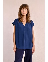 Mellie Woven Blouse (Marine Blue)