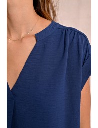 Mellie Woven Blouse (Marine Blue)