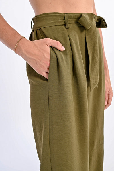 Mellie Tie Pant (Khaki Green)