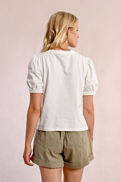 Layla Lace Accent Top (Off White) - 25% OFF AT CHECKOUT - FINAL SALE