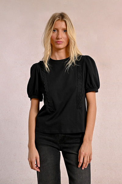 Layla Lace Accent Top (Black)