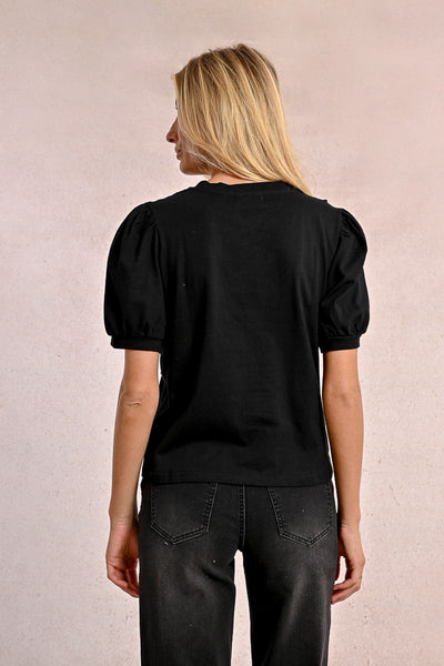 Layla Lace Accent Top (Black)
