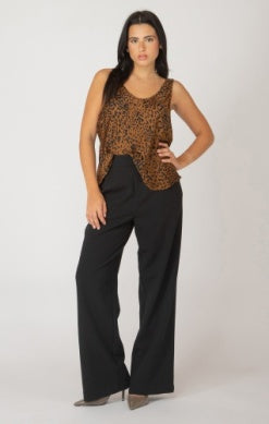 Monica Wide Leg Trouser (Black)