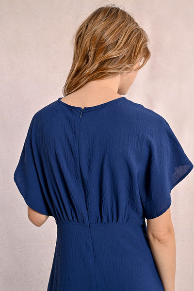 Dora Plunge Maxi Dress (Marine Blue)