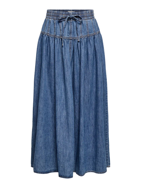 Lyra Denim Maxi Skirt (Medium Blue)