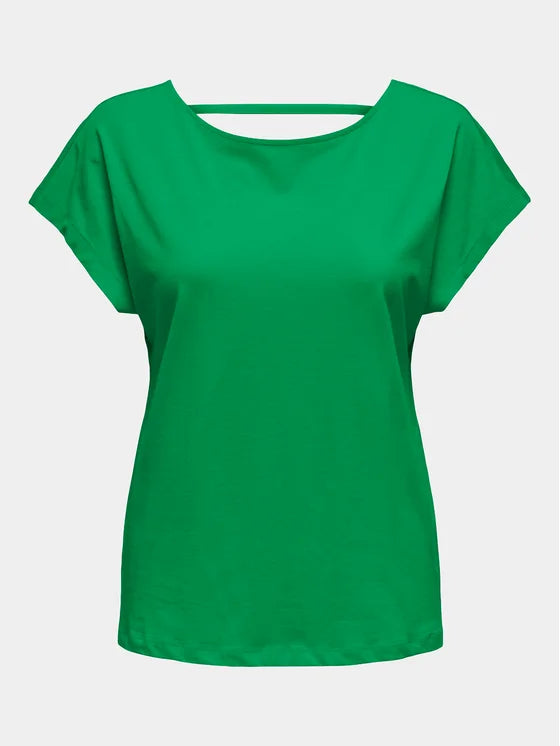 May Cotton Short Sleeve Top (Green Bee)