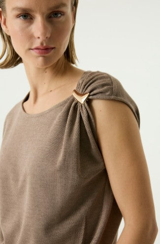 Gail Detail Tank (Brown Melange)
