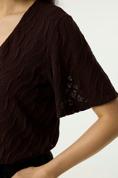 Gail Textured Top (Brown)