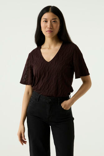 Gail Textured Top (Brown)