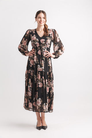 Lauren Floral Dress (Black)