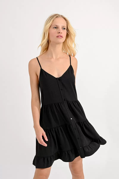 Kori Tie Back Mini Dress (Black)