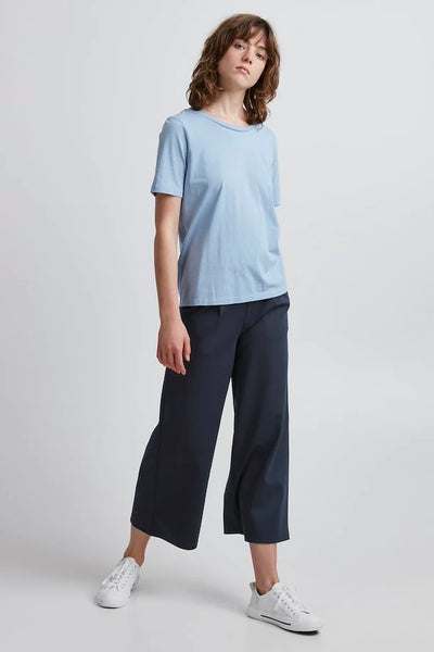 Kate Signature Wide Crop Pant (Navy)