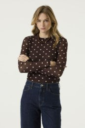 Grace Mesh Top (Polka Dot)