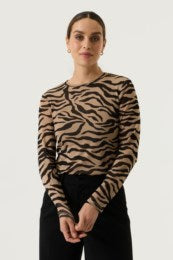 Grace Mesh Top (Animal Print)