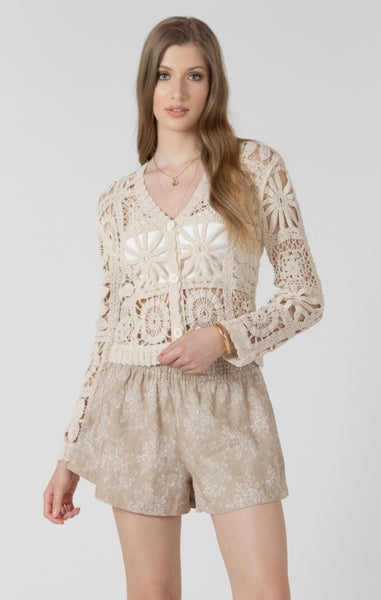 Heather Embroidered Square Cardigan