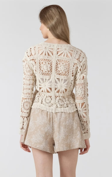 Heather Embroidered Square Cardigan
