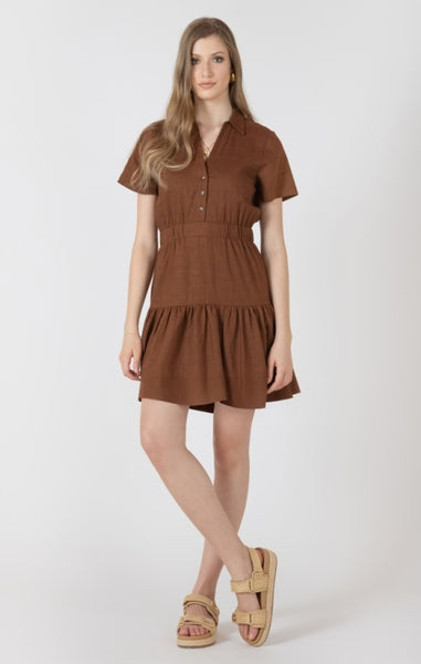 Sophie Tencel Dress (Soft Brown)