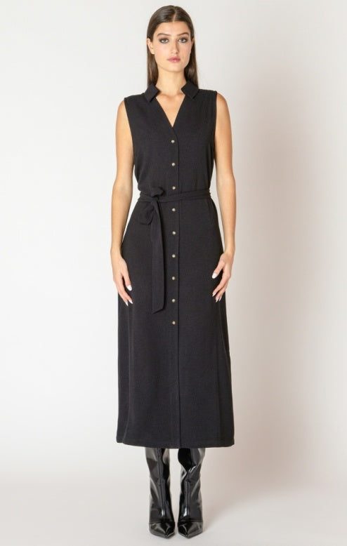 Dora Belted Shirt Dress (Black)