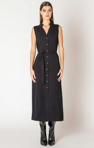 Dora Belted Shirt Dress (Black)