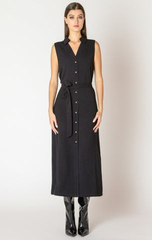 Dora Belted Shirt Dress (Black)