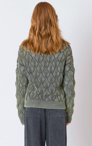PLUS Olivia Cotton Pointelle Sweater (Washed Khaki)