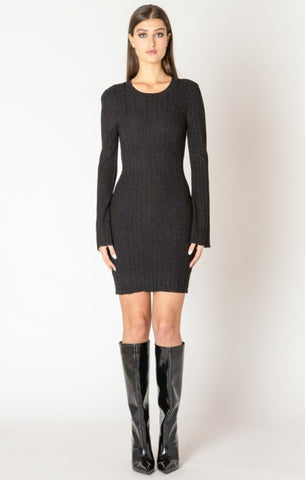Stevie Shimmer Sweater Dress (Black)