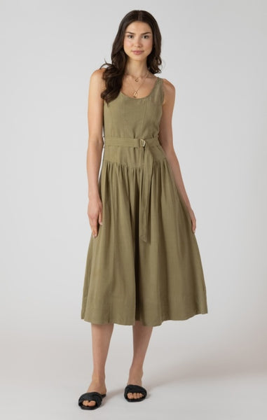 Kiren Drop Waist Dress (Dusty Sage)
